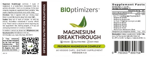 Magnesium Breakthrough Supplement Fact